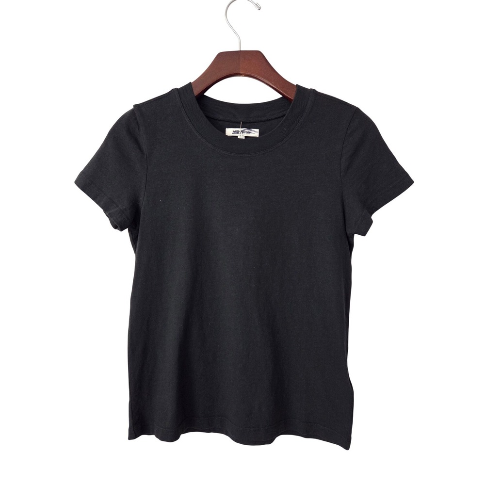Madewell Premium Standard The Shrunken Tee Women XXS Black NWT $65‎ NQ456